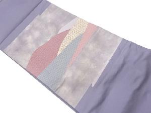 引箔変わり山並み模様織出し開き名古屋帯(額縁仕立て)